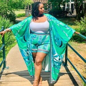 Printed Kimono Short Sets